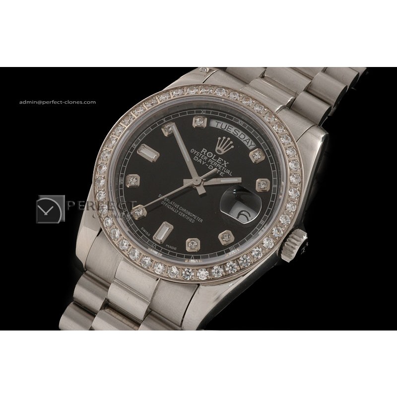 RLDDS10031 SS Black Dial Diamond Markers/Bezel Eta 2836