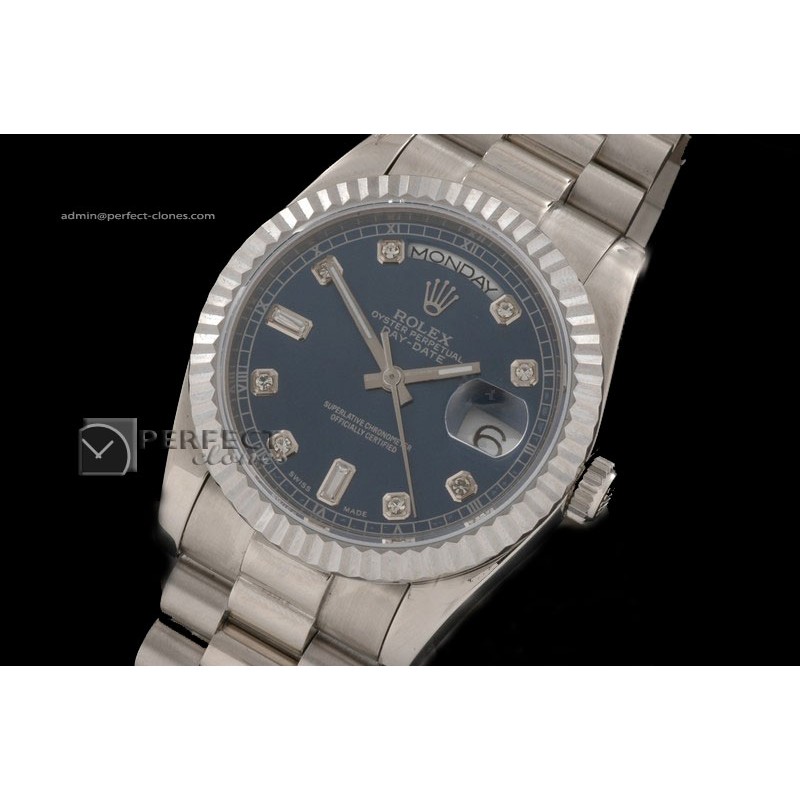 RLDDS10013 SS Blue Dial Diamond Marker Swiss Eta 2836-2