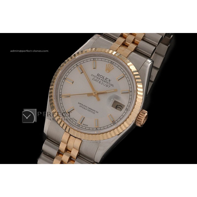 RDJMT10014 14K Wrapped White Dial Stick Markers Eta 2836-2