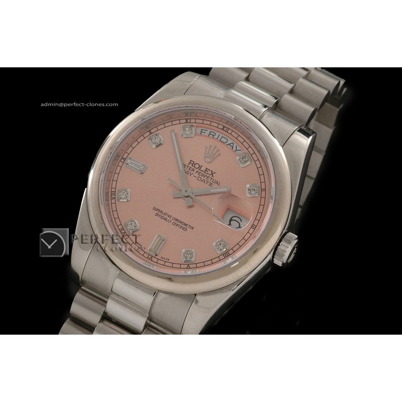 RLDDS10056 SS Salmon Dial Diamond Marker Swiss Eta 2836-2