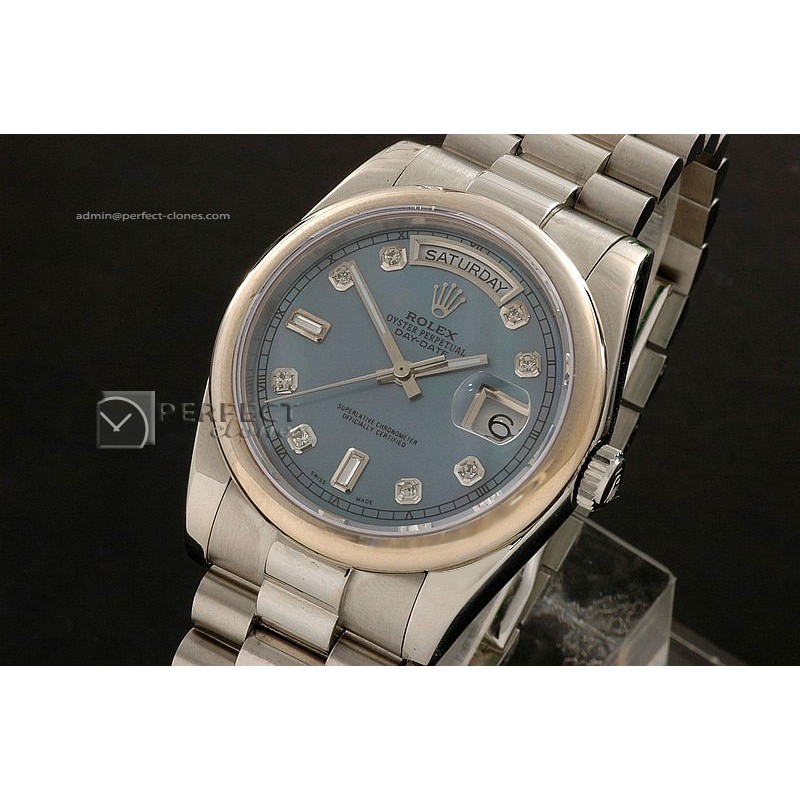 RLDDS10054 SS Ice Blue Dial Diamond Marker Swiss Eta 2836-2