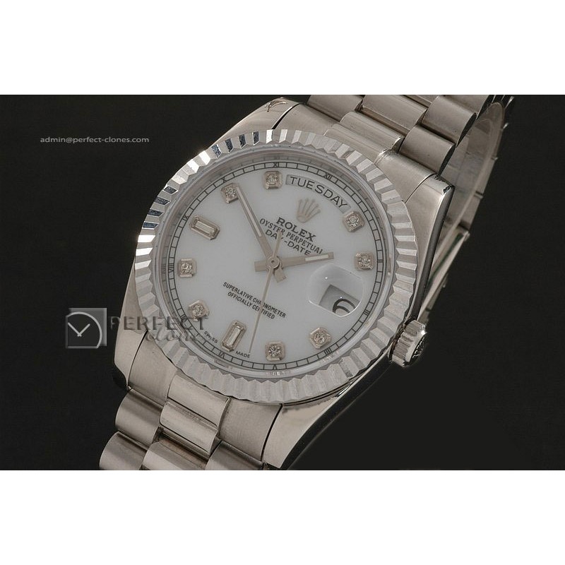 RLDDS10055 SS White Dial Diamond Marker Swiss Eta 2836-2