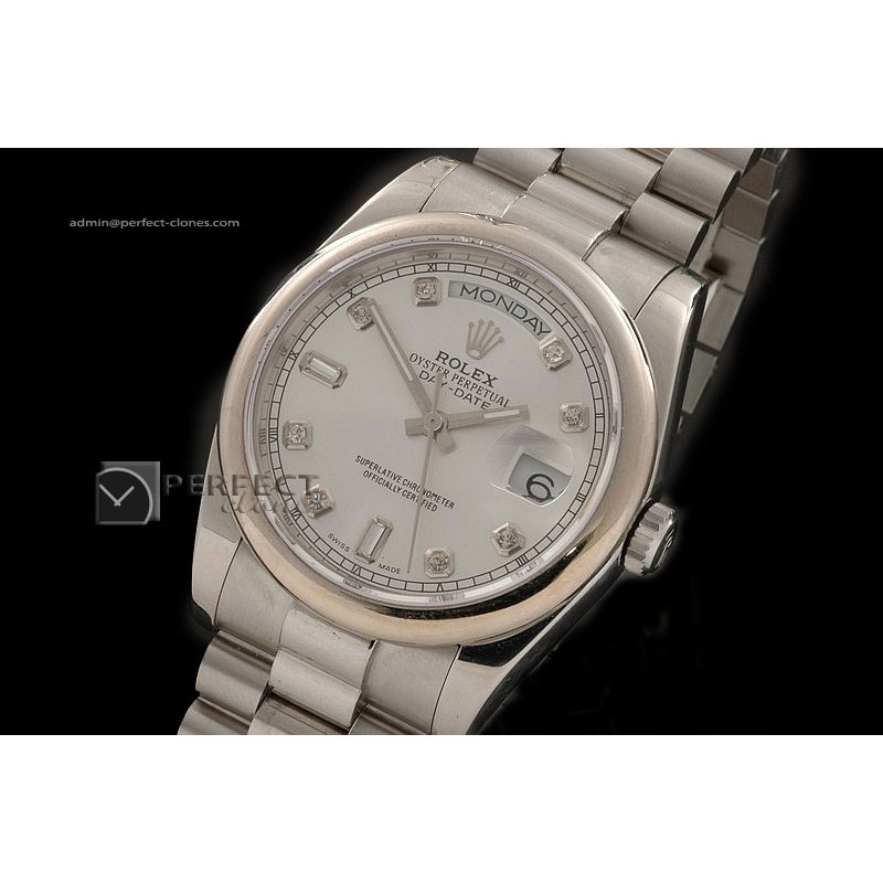 RLDDS10057 SS Silver Dial Diamond Marker Swiss Eta 2836-2