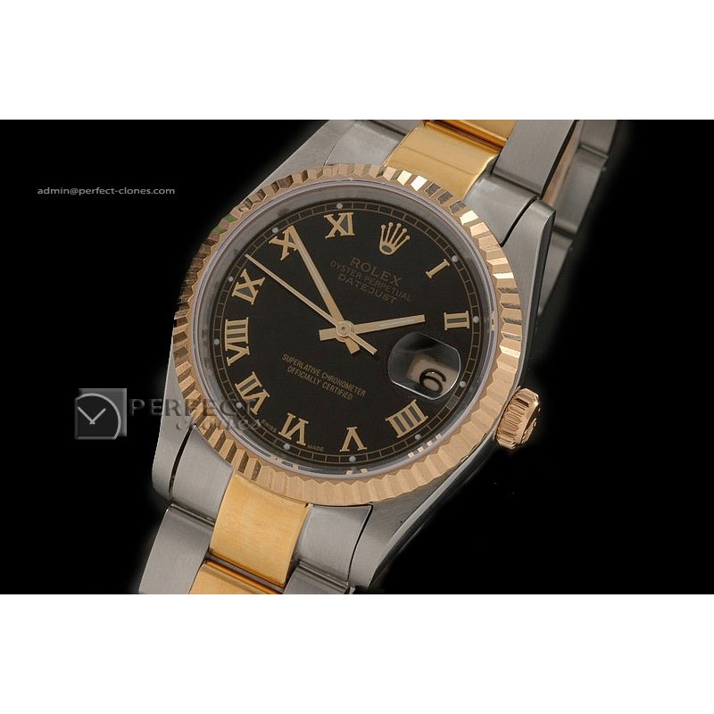 RDJMT10022 14K Wrapped Black Dial Roman Markers Osyter Eta 2836-