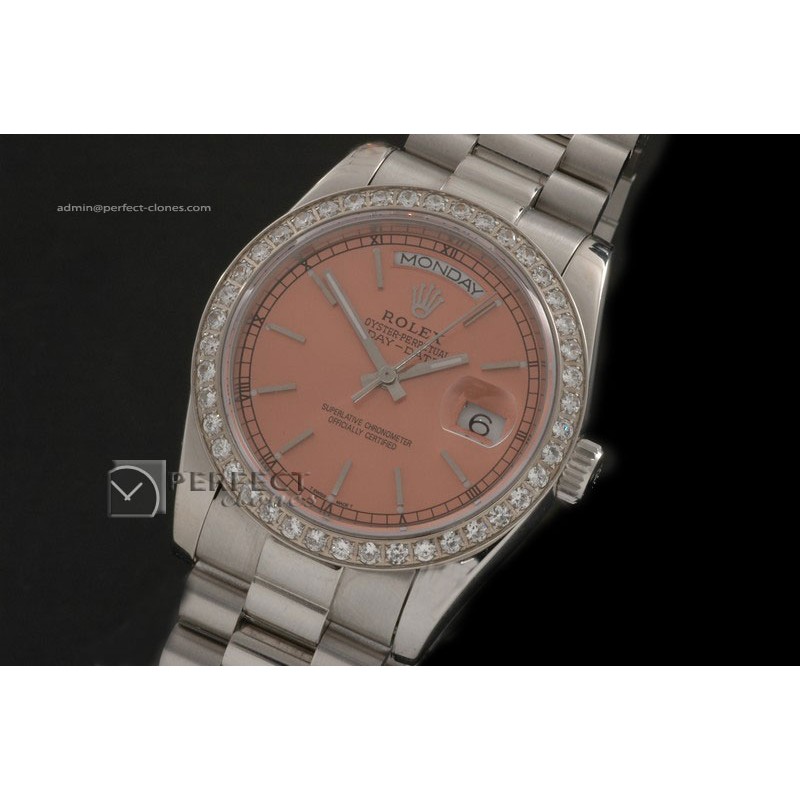 RLDDS10032 SS Salmon Dial Stick Markers/ Diam Bezel Eta 2836