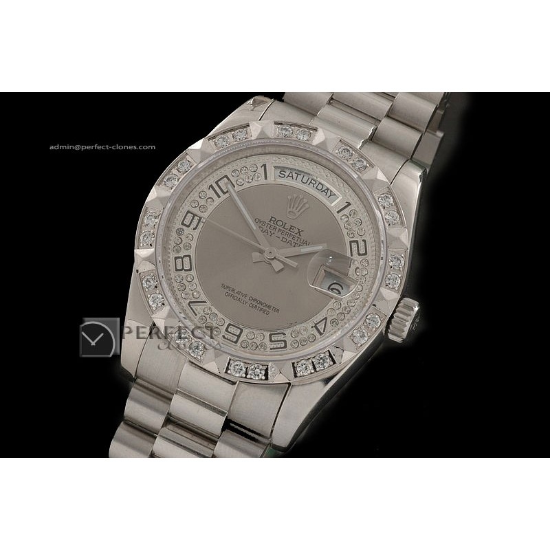 RLDDS10034 SS Diam/Grey Dial Num Markers/ Diam Bezel Eta 2836