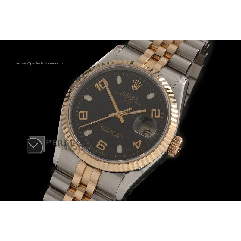 RDJMT10018 14K Wrapped Black Dial Stk/Num Markers Swiss Eta 2836