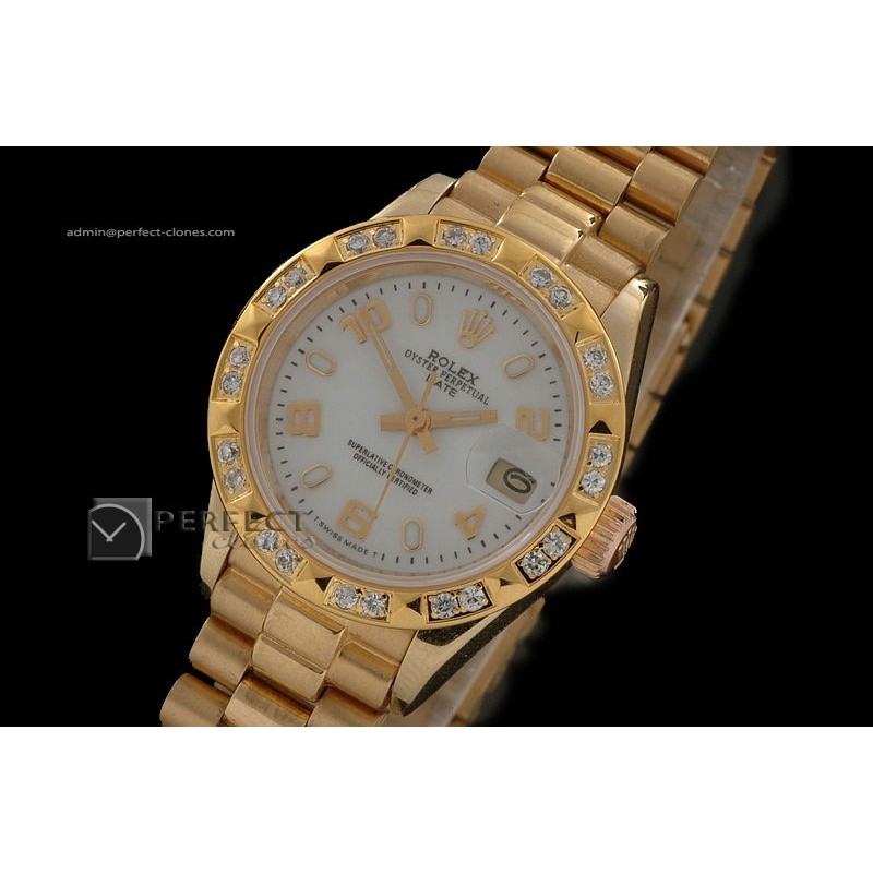 RDJLF10051 FG White Dial Stk/Num Markers Diam Bez Eta 2671-2