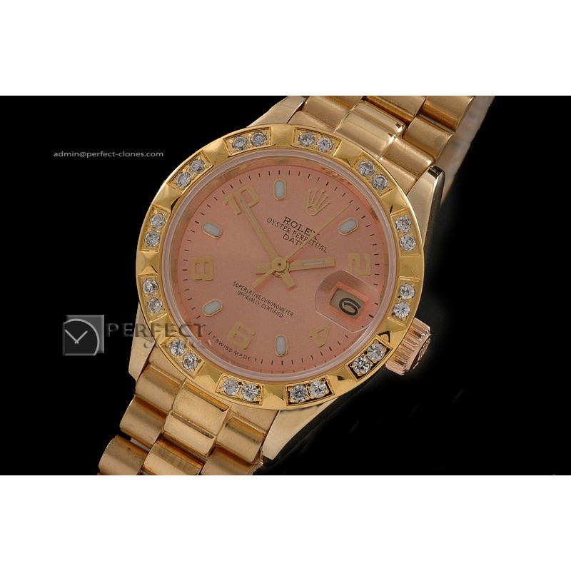 RDJLF10053 FG Salmon Dial Stk/Num Markers Diam Bez Eta 2671-2