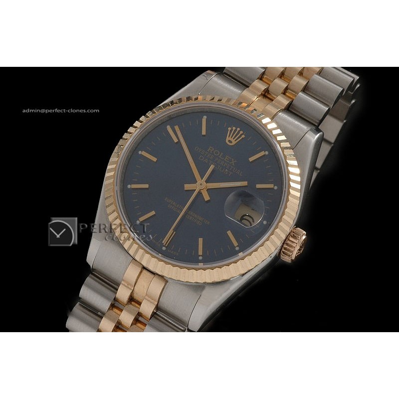 RDJMT10071 14K Wrapped Black Dial Stick Markers Swiss Eta 2836