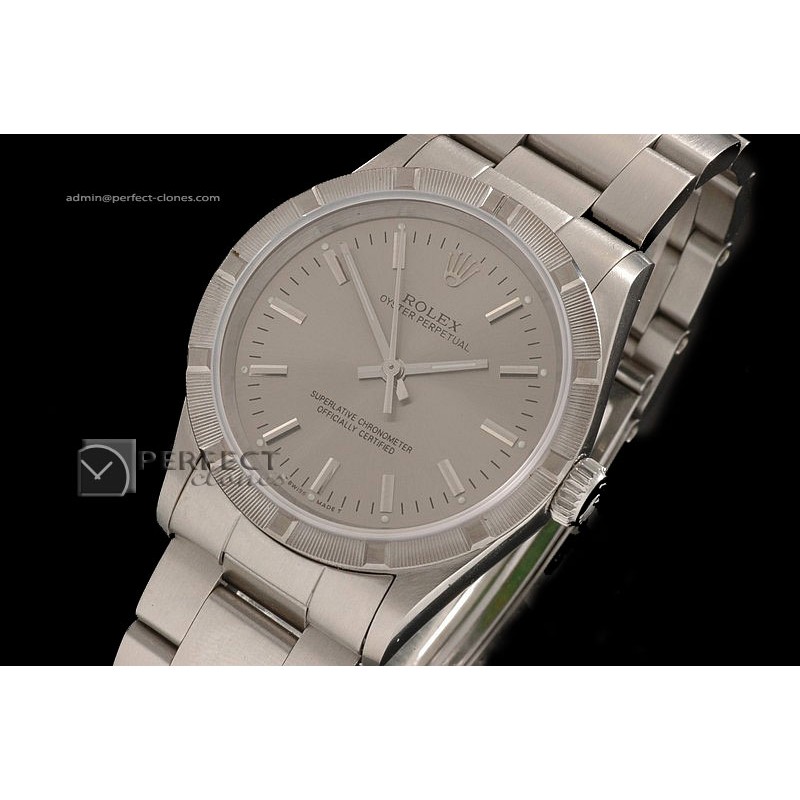 RLOY10002 SS Grey Dial Bark Bezel Stick Marker Swiss Eta 2836-2