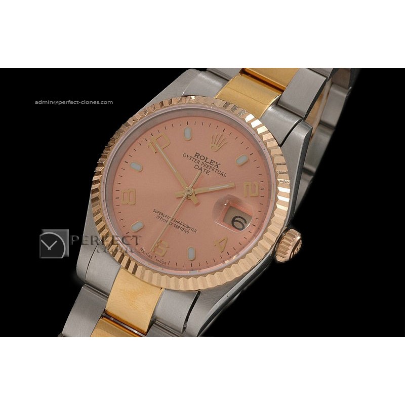 RDJMT10035 TT Salmon Dial Num/Stk Markers Osyter Eta 2836-2