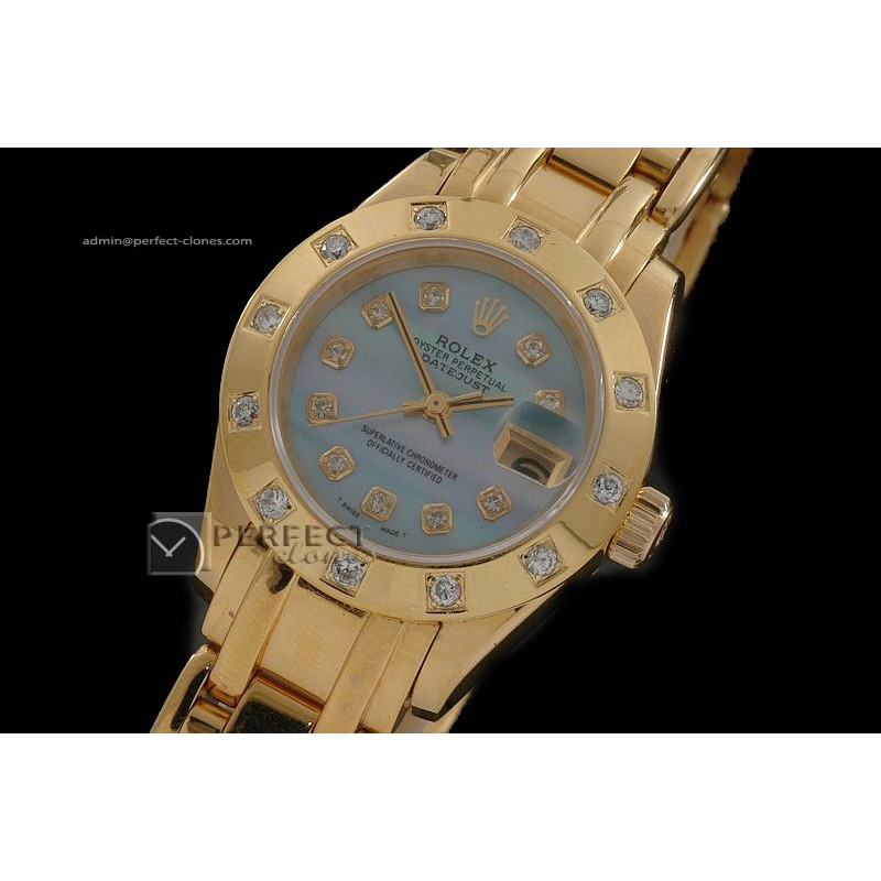 RDJLF10045 FG Masterpiece MOP Blue Dial Diamond Markers Eta 2671