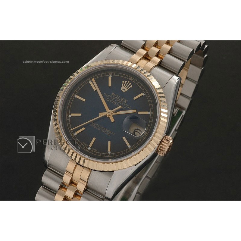 RDJMT10073 14K Wrapped Black Dial Stick Markers Swiss Eta 2836