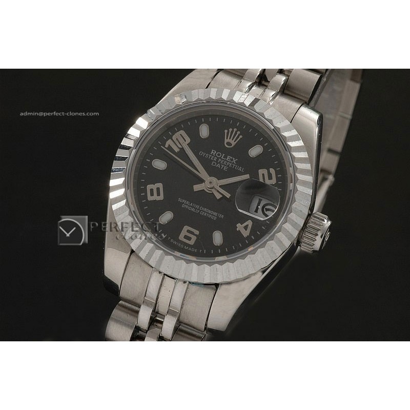 RDJLS1006SS Black Dial Jubilee Num/Stk Marker Swiss Eta2671