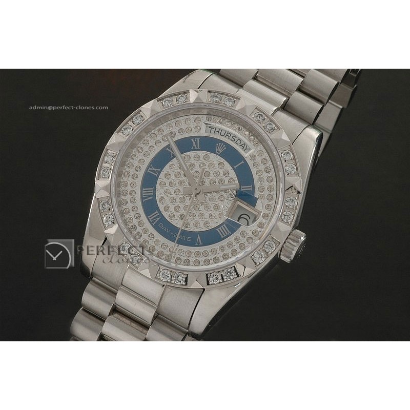 RLDDS10039 SS Diamond Dial Roman Markers/ Diam Bezel Eta 2836