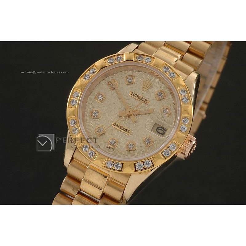 RDJLF10057 FG Gold Jub Dial Diamond Markers/Bez Eta 2671