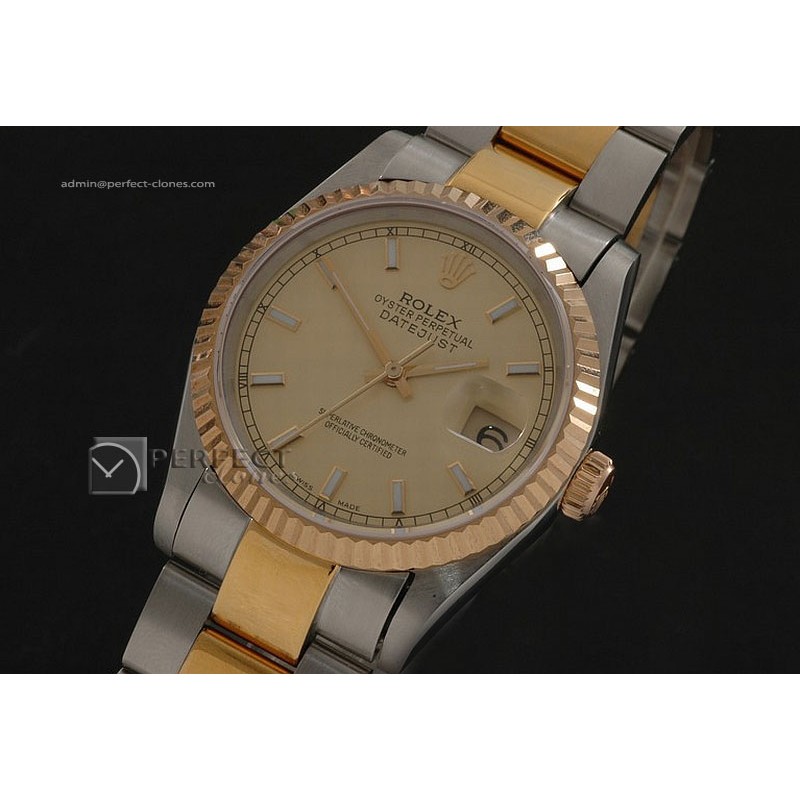 RDJMT10037 TT Gold Dial Stick Markers Osyter Eta 2836-2