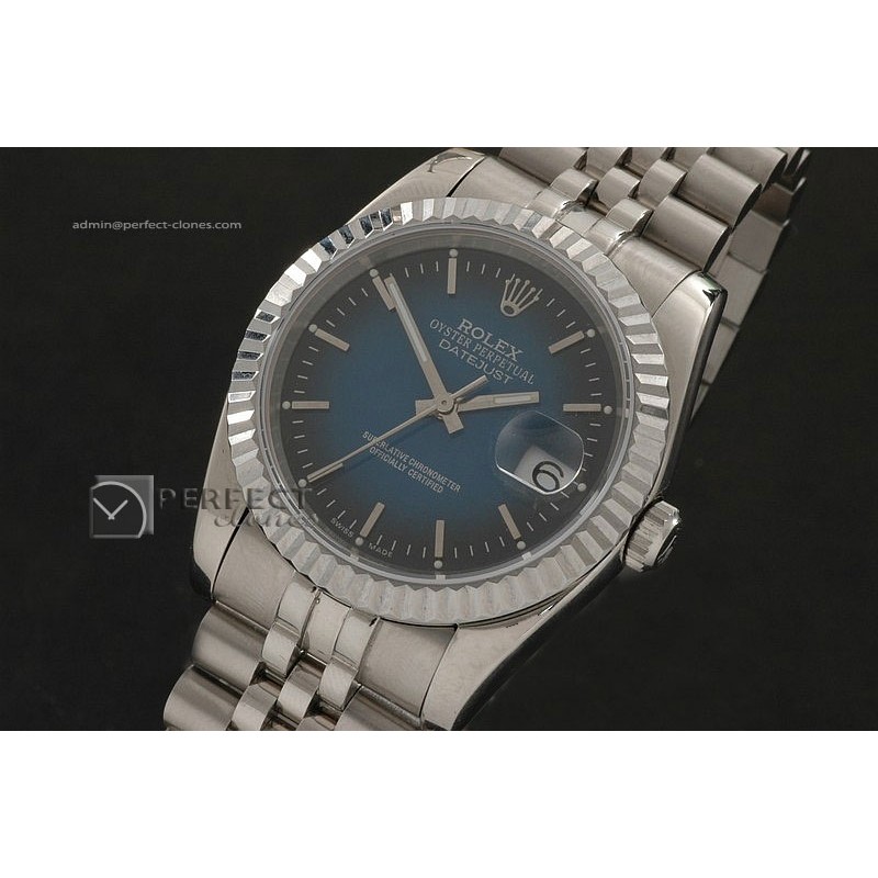 RDJMS10034 SS Burnt Blue Dial Stick Markers Eta 2836-2