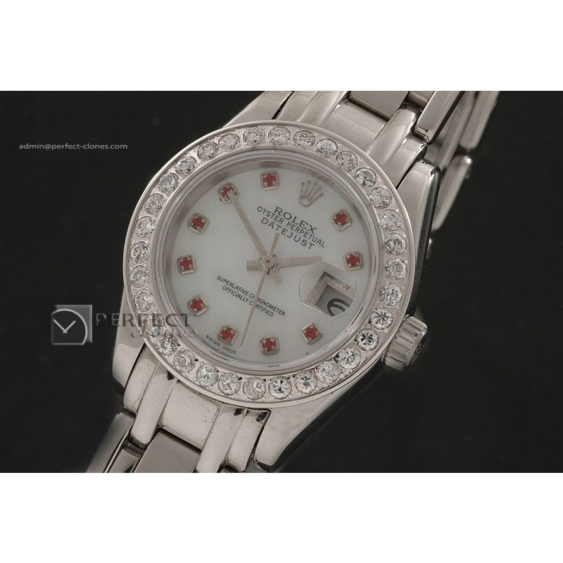 RDJLS10027 SS Masterpiece MOP White dial Ruby Markers Eta 2671