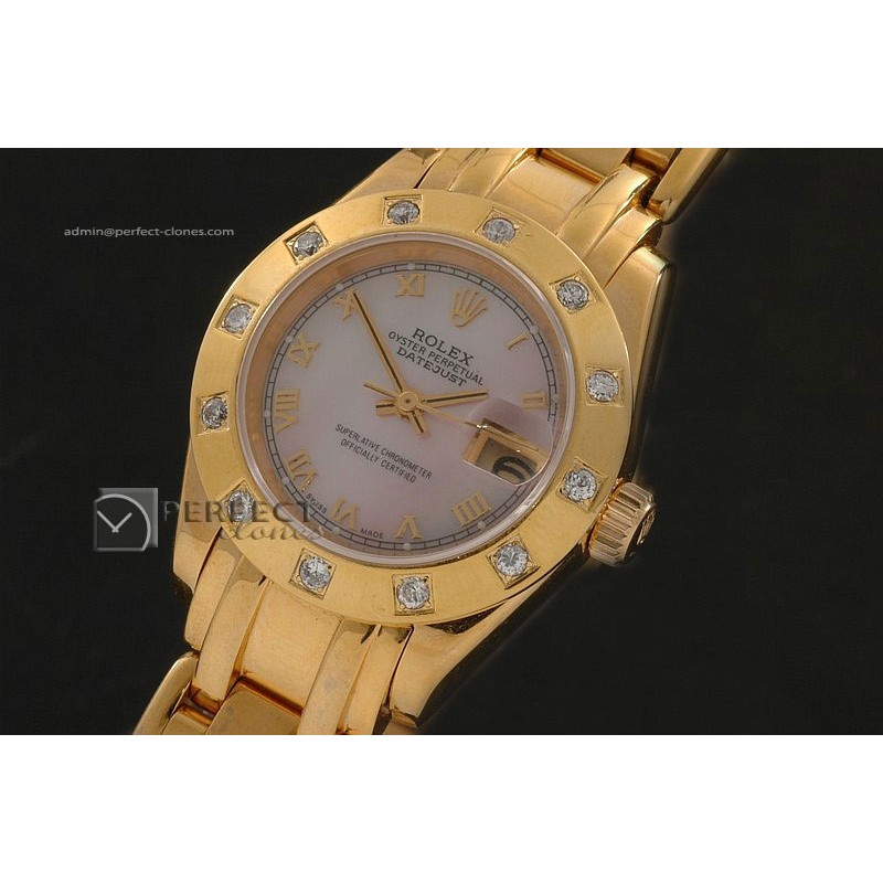 RDJLF10047 FG Masterpiece MOP Pink Dial Roman Markers Eta 2671