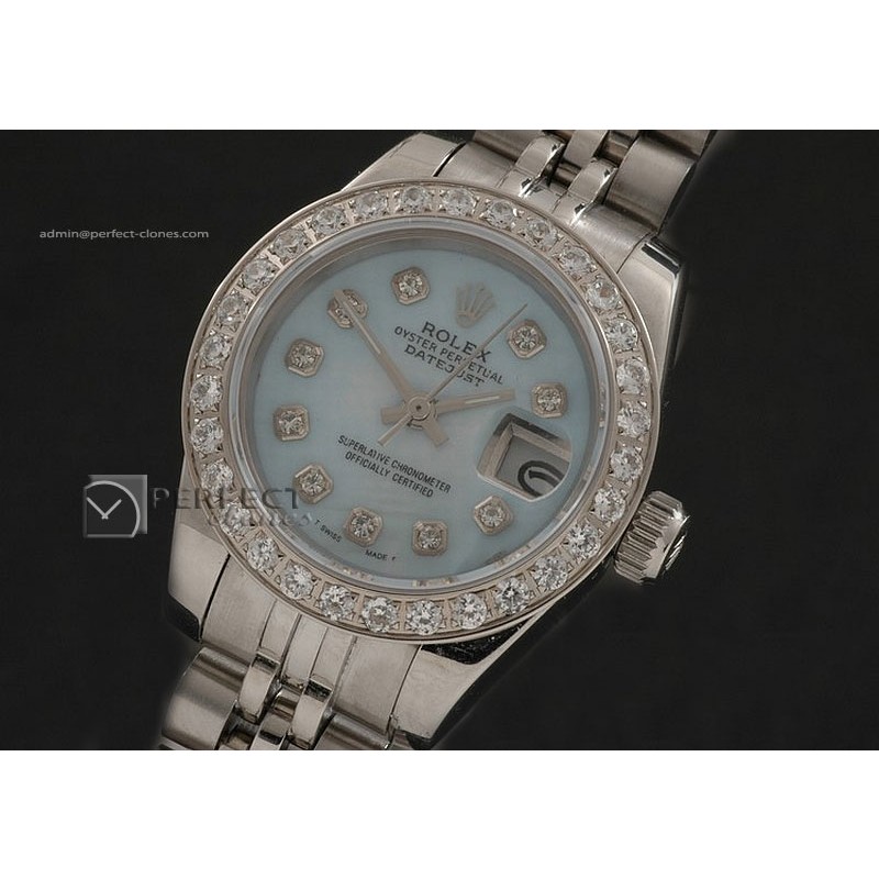 RDJLS10082 SS MOP Blue Dial Pres Diam Marker/Bez Eta 2671