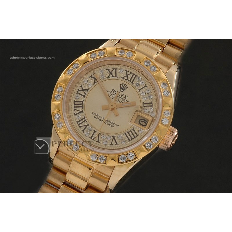 RDJLF1006FG Diamond/Gold Dial Roman Markers/Bez Eta 2671