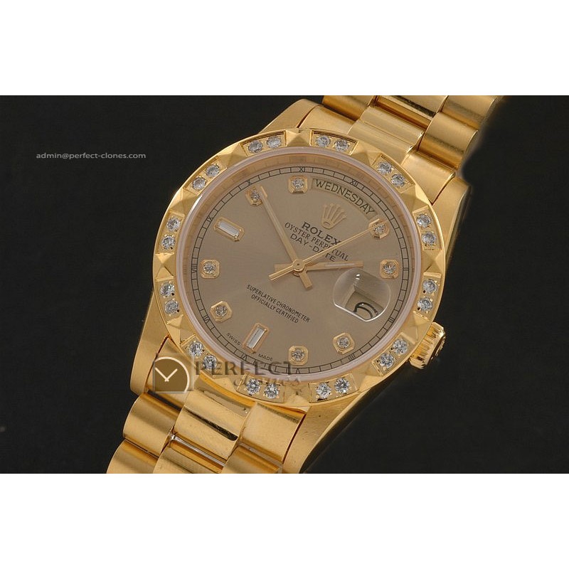 RLDDF10044 Full Gold Gold Dial Diam Markers/Bez Eta 2836