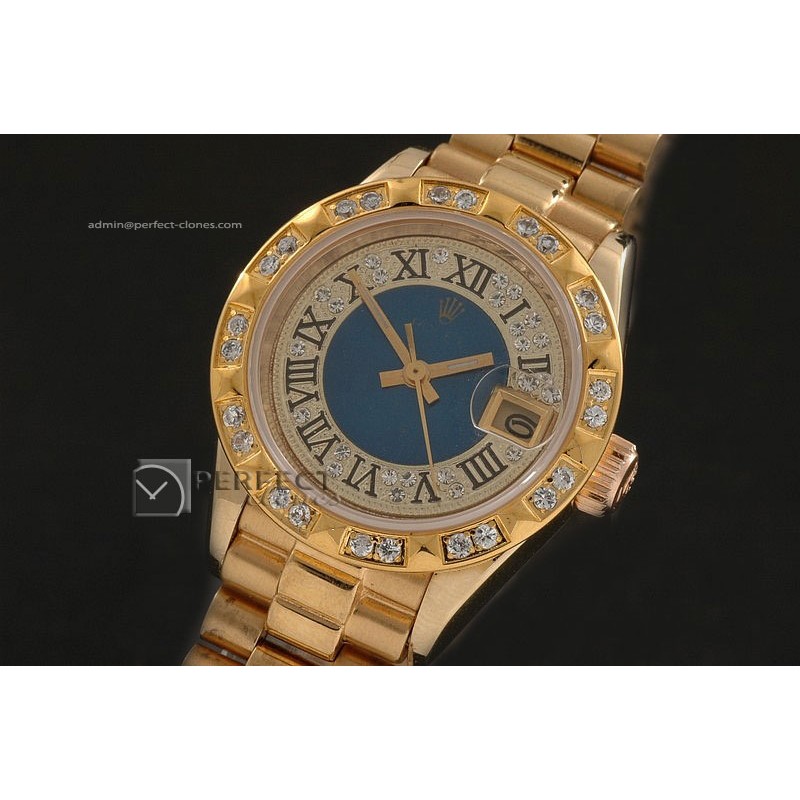RDJLF10061 FG Diamond/Blue Dial Roman Markers/Bez Eta 2671