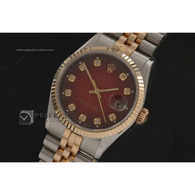 RDJLT00107 TT Jubilee Burnt Red Diamonds Swiss Eta 2671-2