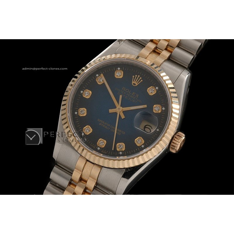 RDJMT10011 14K Wrapped Black Dial Diamond Markers Swiss 2836-2