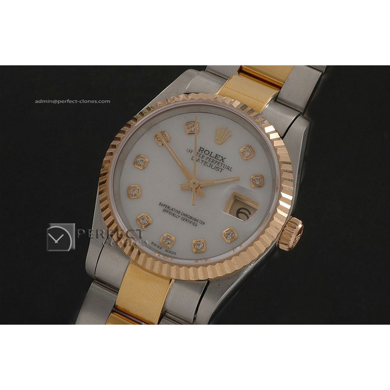RDJMT10083 TT MOP White Dial Diamond Markers Osyter Eta 2836-2