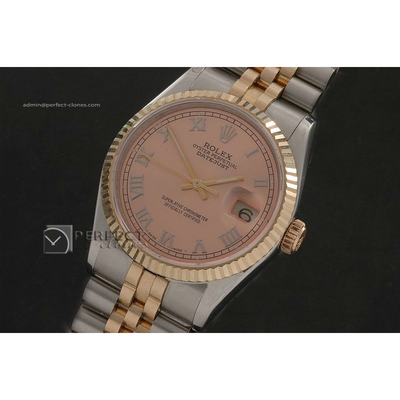 RDJMT10076 14K Wrapped Salmon Dial Roman Markers Swiss Eta