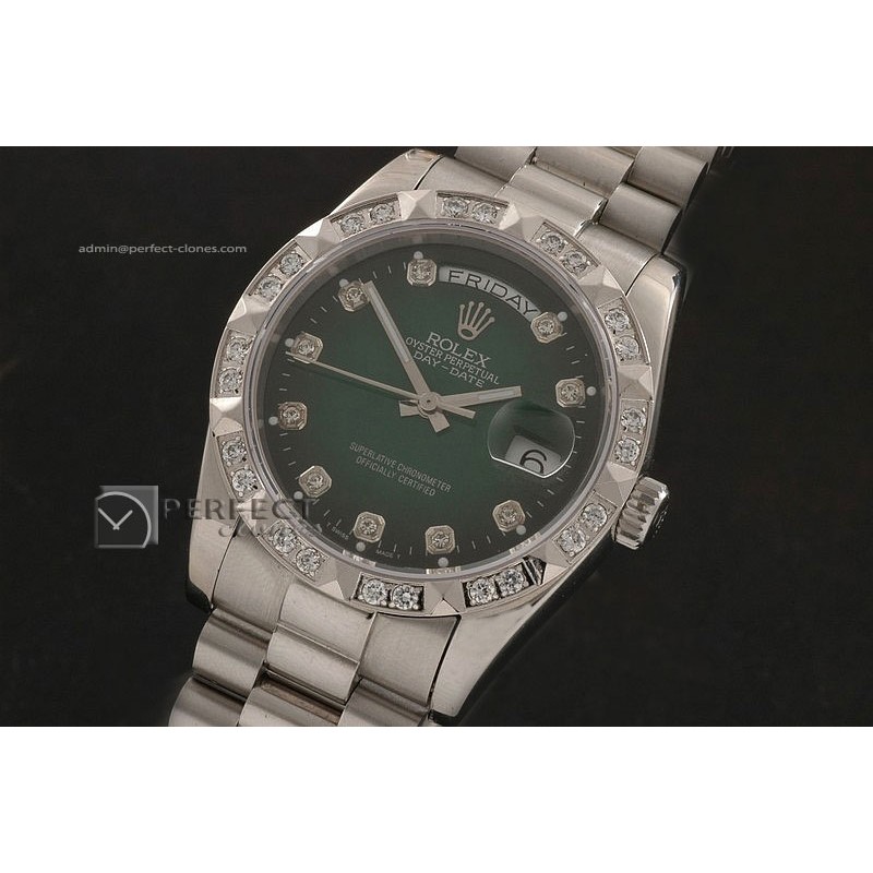 RLDDS10047 SS Burnt Green Dial Diam Markers/ Diam Bezel Eta 2836