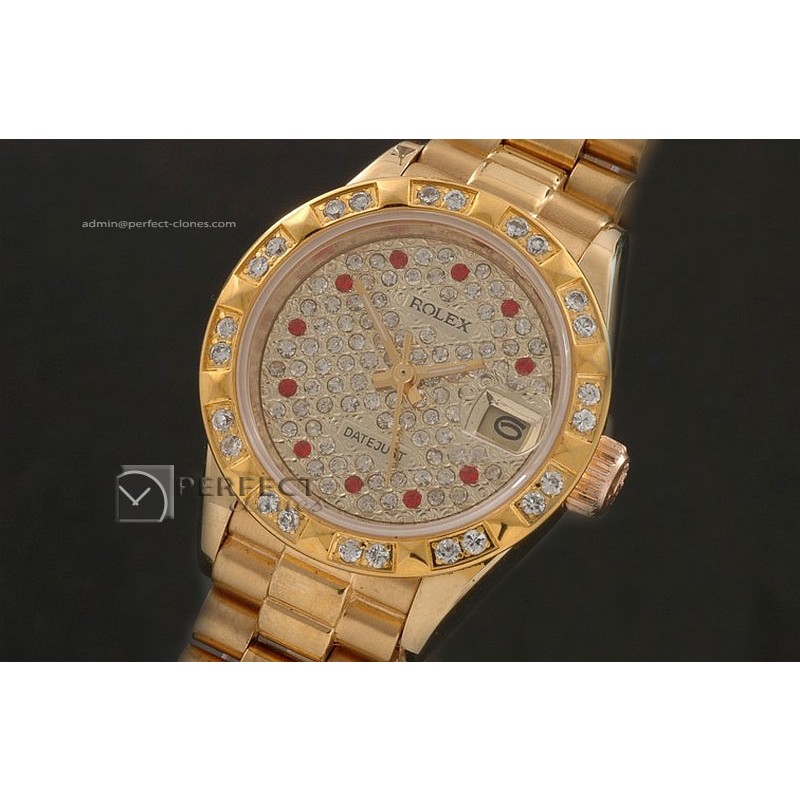 RDJLF10065 FG Full Diamond Dial Ruby Markers/Bez Eta 2671