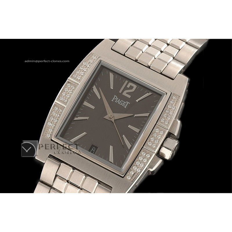 PI10007 Upstream SS Grey Diamond Bezel Swiss Eta 2824-2