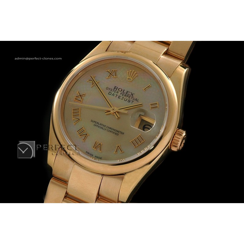 RDJMF10023 FG MOP Yellow Dial Oyster Roman Markers Eta 2836-2