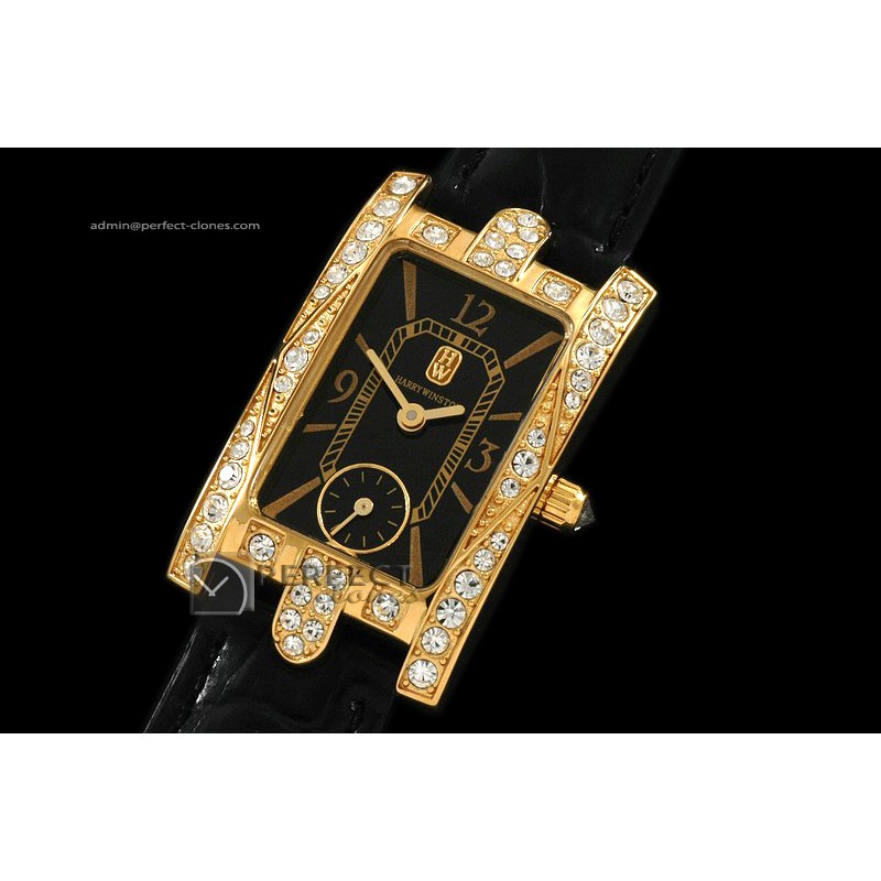 HW10001 Ladies Avenue C YG Black Diamonds Swiss Quartz
