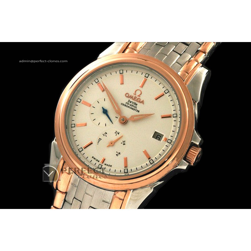 OMDE10005 2 tone SS/RG Res D'Marche White Swiss Eta 2824-2