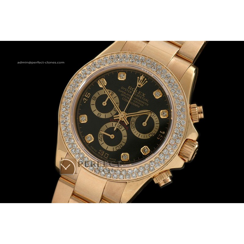 RLDF1003FG Black Dial Diam Markers/Bez Asia 775Running Secs