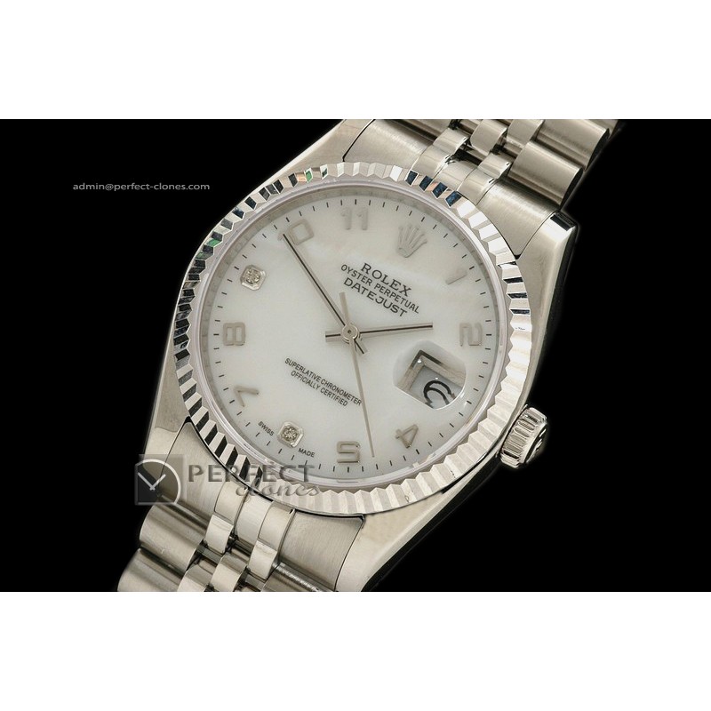 RDJMS10037 SS MOP Wht Dial Diam/Num Markers Eta 2836-2