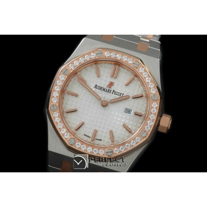 APLD01011D Royal Oak Ladies SS/RG White S-Qtz