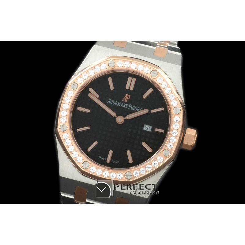 APLD01012D Royal Oak Ladies SS/RG Black S-Qtz