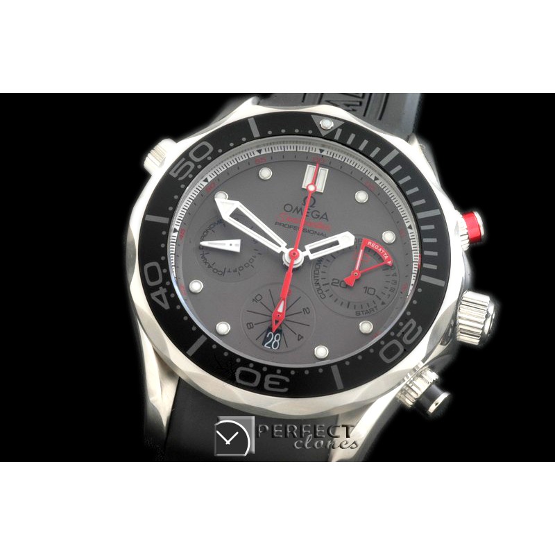 OM300M-405L Seamaster Pro 300M Chrono SS/RU Grey A-7753