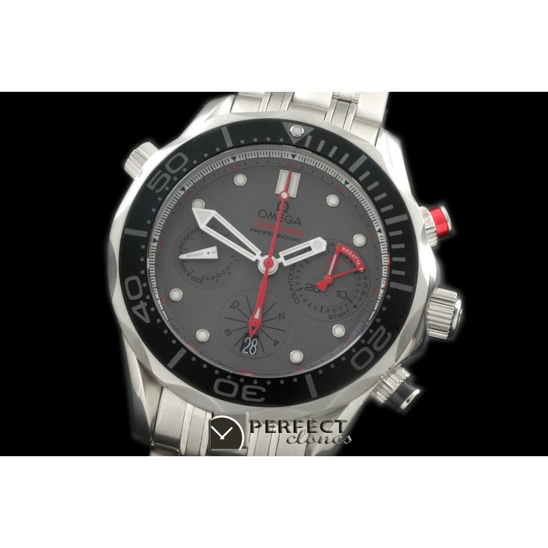 OM300M-405 Seamaster Pro 300M Chrono SS/SS Grey A-7753
