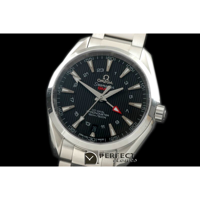 OMAT41-152 Aqua Terra GMT SS/SS Black Miyota 8205