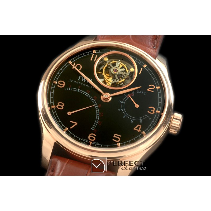 IWPTB00087 Portugese Mystere Tourbillon RG/LE Black Tourbillon