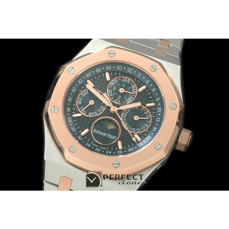 AP26574-108 Royal Oak 26574 Perpetual Calender SS/RG Blue A-2813