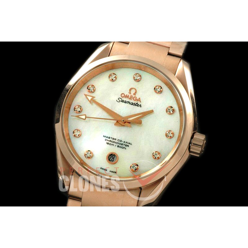 OMAT385-111S Aqua Terra Ladies RG/RG MOP White A-2824