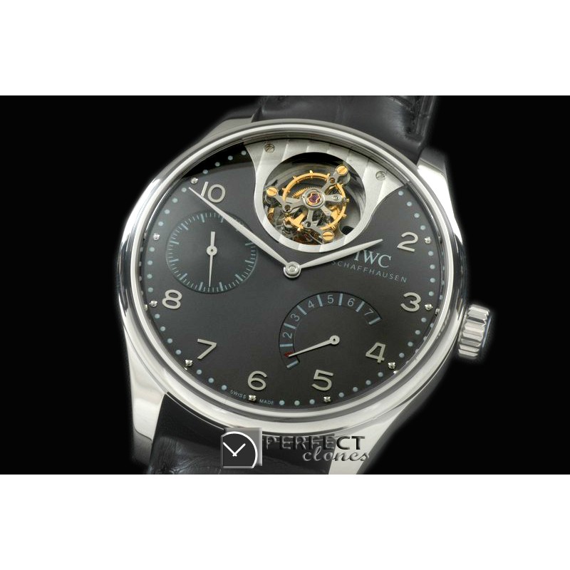IWPTB00122 Portugese Mystere Tourbillon SS/LE Black Tourbillon